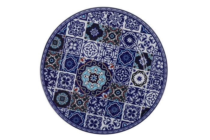 Hermia Vajilla de Porcelana de 24 Piezas en Azul Marino y Turquesa